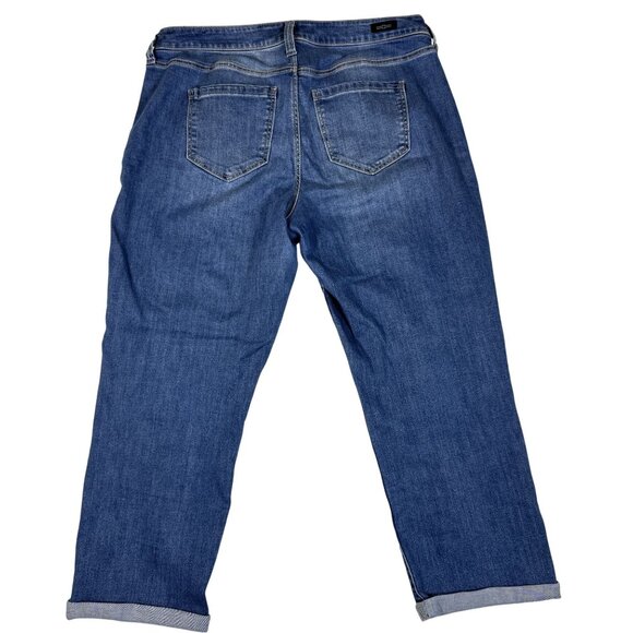 Liverpool Blue Distressed the Crop Boyfriend Women's Jeans Size 10 LM5066TT - Picture 2 of 11